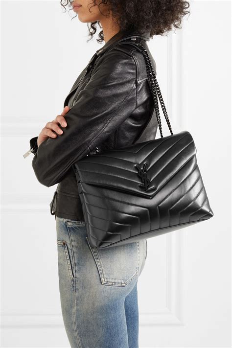 ysl black bag black chain|Medium Loulou Quilted Puffer Leather Shoulder Bag .